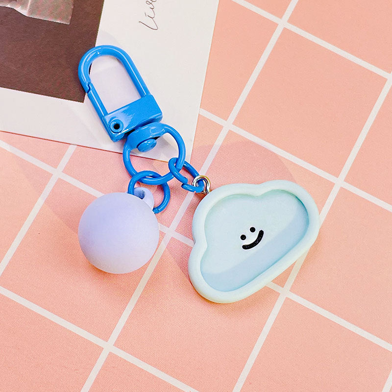 Wholesale Cartoon Cute Macaron Color Smile Acrylic Key Ring